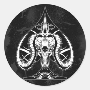 De tijd van schoppen ronde sticker