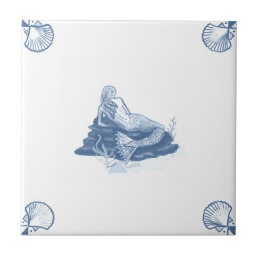 De Tijdige Tile van de Zeemeermin van de Delft met Tegeltje (Voorkant)