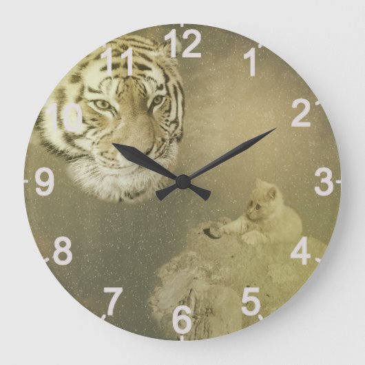 De tijger en de keuken, de grote wandklok klok (Voorkant)