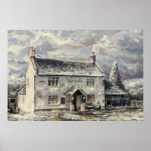 De tijger Inn, Turnditch - winter poster