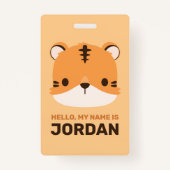 De Tijger van de klap met Persoonlijke Naam Badge (Voorkant)