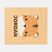 De Tijger van de klap met Persoonlijke Naam Fleece Deken (Voorkant (Horizontaal))