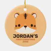 De Tijger van de klap met Persoonlijke Naam Keramisch Ornament (Achterkant)