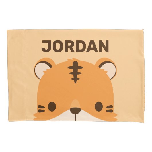 De Tijger van de klap met Persoonlijke Naam Kussensloop (Voorkant)