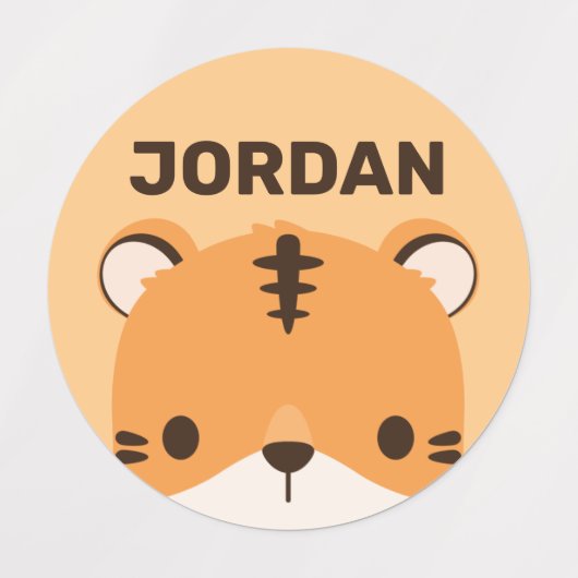De Tijger van de klap met Persoonlijke Naam Labels (Design 1)
