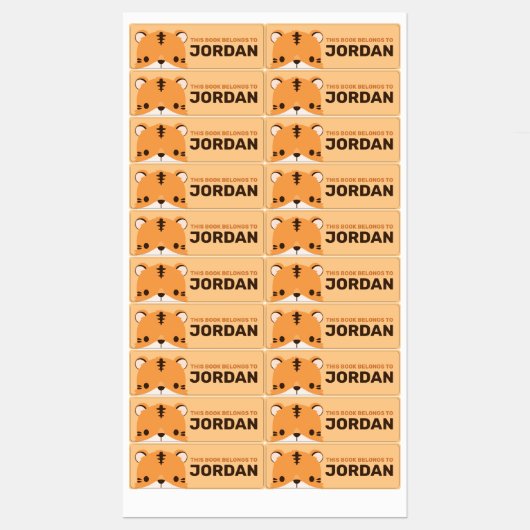De Tijger van de klap met Persoonlijke Naam Labels (Vel)
