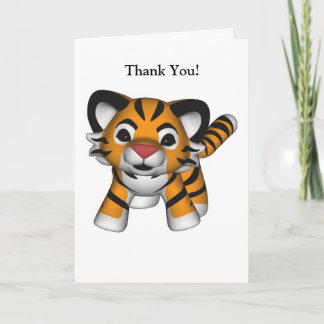 De Tijger van Kawaii dankt u kaardt Bedankkaart