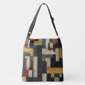 De Tiled Look Crossbody Canvas tas (Achterkant)