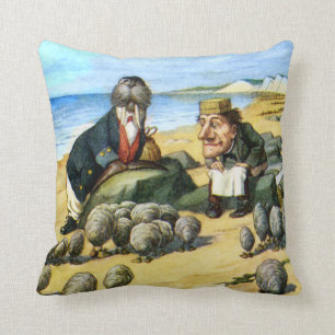 De Timmerman en Walrus in Wonderland Kussen