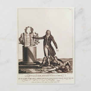 De tiran van de revolutie verpletterd briefkaart