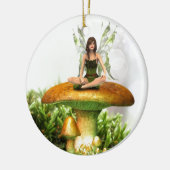 De Toadstool Fairy Keramisch Ornament (Links)