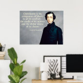 de Tocqueville Christelijke Quote Poster (Thuiskantoor)