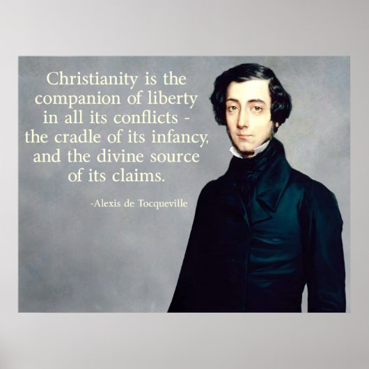 de Tocqueville Christelijke Quote Poster (Voorkant)
