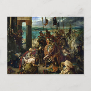 De toegang van de kruisvaarders tot Constantinopel Briefkaart