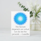 De toekomst hangt af van wat we in de cadeau doen. briefkaart (Staand voorkant)