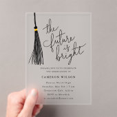 De toekomst is Bright Black Tassel Graduation Part Acryl Uitnodigingen (Insitu (Draagbaar))