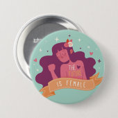 De toekomst is de Button van Vrouw (Voorkant /achterkant)