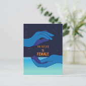 De toekomst is een Vrouw sterrenhemel Briefkaart (Staand voorkant)