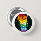 De toekomst is gelijk als eerste ronde button 5,7 cm (Voorkant /achterkant)