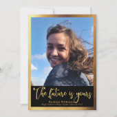 De toekomst is het Gold Script 4-fotoAfstuderen Aankondiging (Voorkant)