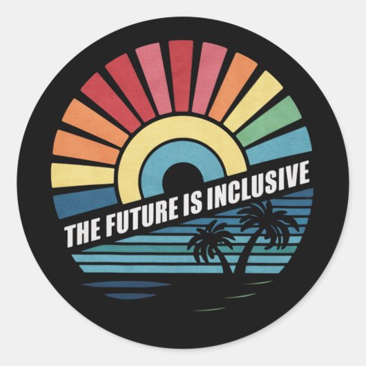 De toekomst is inclusief LGBT Gay Rights Pride Ronde Sticker (Voorkant)