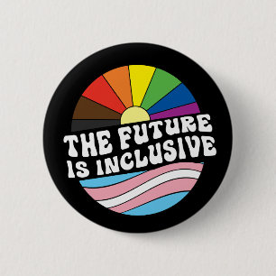 De toekomst is inclusief LGBT Gay Trans Pride Ronde Button 5,7 Cm