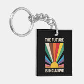 De toekomst is inclusief LGBTQ Pride Ally Rainbow Sleutelhanger (Voorkant Links)