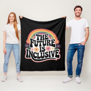 De Toekomst is Inclusief Regenboog LGBTQ Vlag Homo Fleece Deken