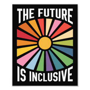 De Toekomst is Inclusieve Regenboog Pride Trans Re Foto Afdruk