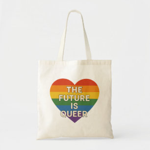 De toekomst is Queer - Rainbow Heart Tote Bag