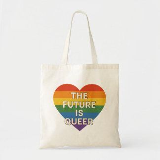 De toekomst is Queer - Rainbow Heart Tote Bag