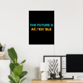 De toekomst is toegankelijk ASL Sign Language brai Poster (Thuiskantoor)