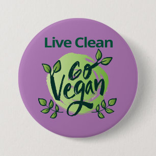 De toekomst is vegan design ronde button 7,6 cm