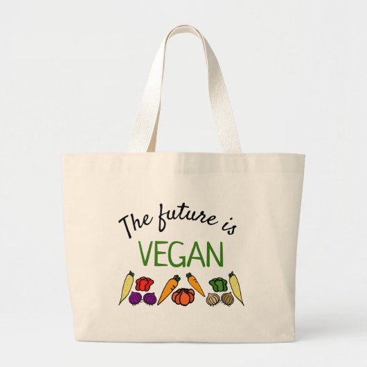 De toekomst is VEGAN, met groenten Grote Tote Bag (Voorkant)