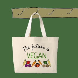 De toekomst is VEGAN, met groenten Grote Tote Bag