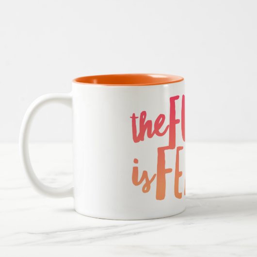 De toekomst is Vrouw 11 oz tweetone Mok (Links)