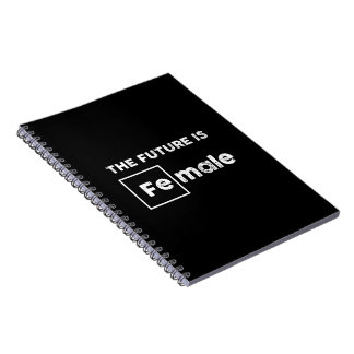 De toekomst is Vrouw | Fe Symbool Black Notitieboe Notitieboek