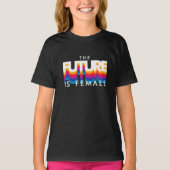 De toekomst is Vrouw | Retro 80s-belettering T-shirt (Voorkant)