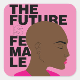 De toekomst is vrouw vierkante sticker