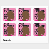 De toekomst is vrouw vierkante sticker (Vel)
