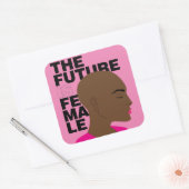 De toekomst is vrouw vierkante sticker (Envelop)