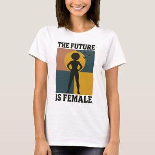 De Toekomst Is Vrouwelijk Vet Retro Feministisch T T-shirt