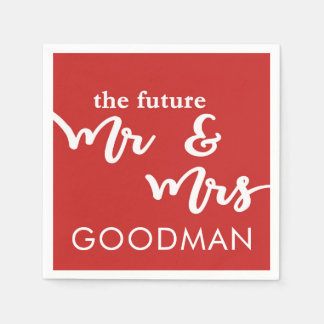 De toekomst Mr. en Mrs. Cocktail servetten (rood)