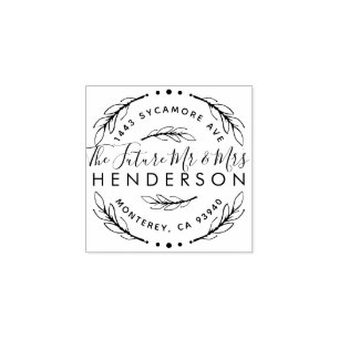 De toekomst Mr & Mrs   Teruggaveadres van aangepas Rubberstempel