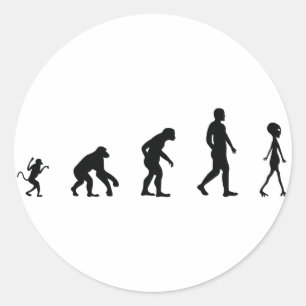 De toekomst van de menselijke evolutie ronde sticker