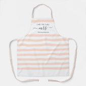 De toekomst van mevrouw Blush Pink Modern Stripes  Schort (Voorkant)