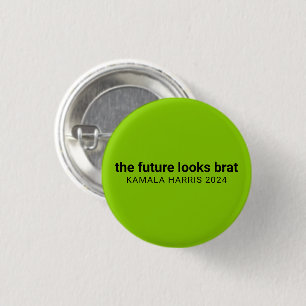 De toekomst ziet er brat kamala harris 2024 groen ronde button 3,2 cm