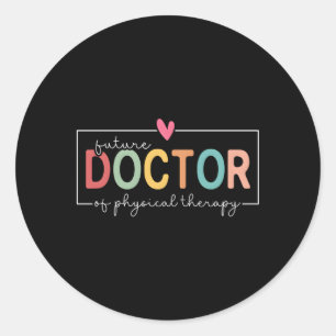 De toekomstige arts van fysiotherapie is er fysiek ronde sticker