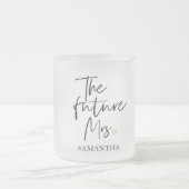 De toekomstige mevrouw en uw naam | Modern cadeau Matglas Koffiemok (Center)