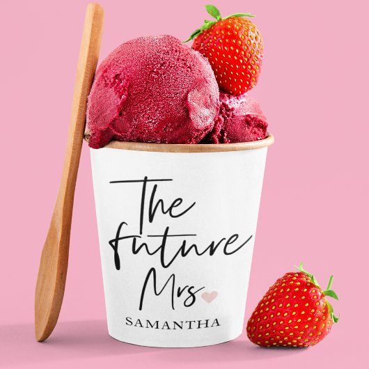 De toekomstige mevrouw en uw naam | Modern cadeau  Papieren Bekers